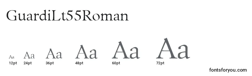 GuardiLt55Roman Font Sizes