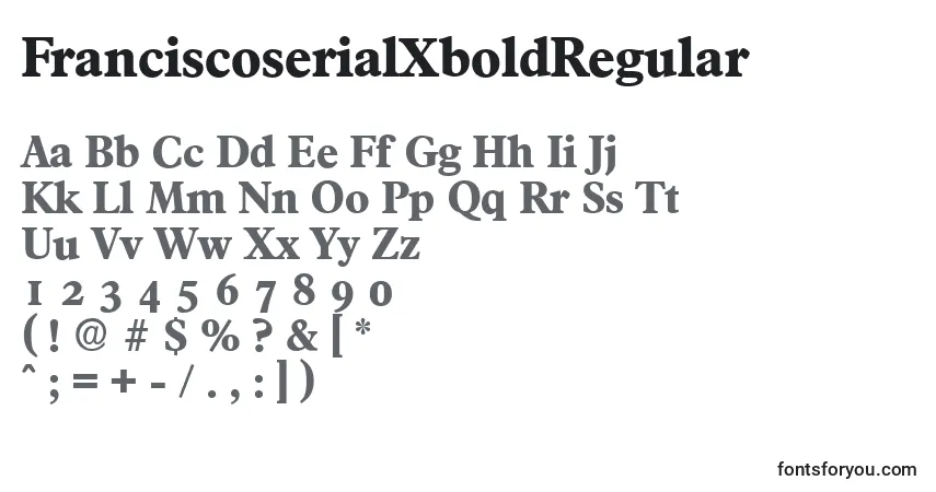 Czcionka FranciscoserialXboldRegular – alfabet, cyfry, specjalne znaki