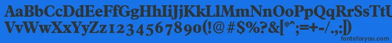 Шрифт FranciscoserialXboldRegular – чёрные шрифты на синем фоне