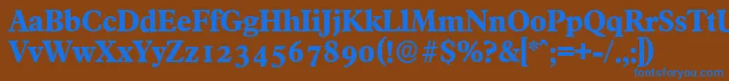 Czcionka FranciscoserialXboldRegular – niebieskie czcionki na brązowym tle