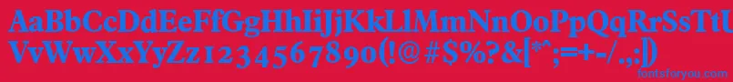 FranciscoserialXboldRegular Font – Blue Fonts on Red Background