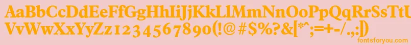 FranciscoserialXboldRegular-Schriftart – Orangefarbene Schriften auf rosa Hintergrund