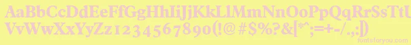 FranciscoserialXboldRegular Font – Pink Fonts on Yellow Background