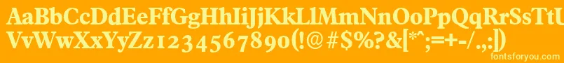 FranciscoserialXboldRegular Font – Yellow Fonts on Orange Background