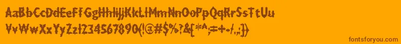 Draxla Font – Brown Fonts on Orange Background