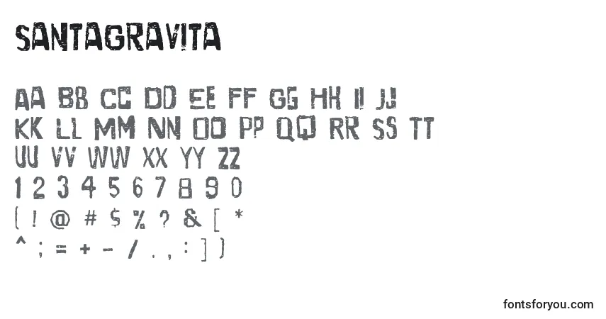Schriftart SantaGravita – Alphabet, Zahlen, spezielle Symbole