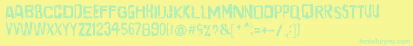 SantaGravita Font – Green Fonts on Yellow Background