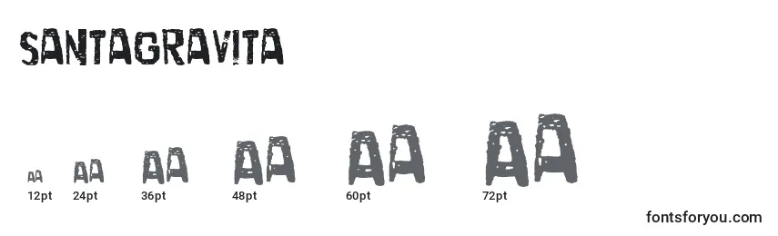 Размеры шрифта SantaGravita