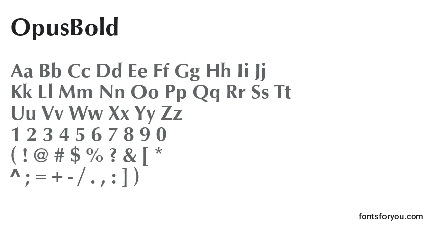 OpusBold-fontti – aakkoset, numerot, erikoismerkit