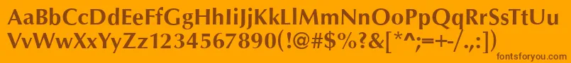 OpusBold-Schriftart – Braune Schriften auf orangefarbenem Hintergrund