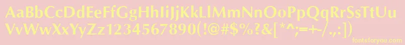 OpusBold-Schriftart – Gelbe Schriften auf rosa Hintergrund