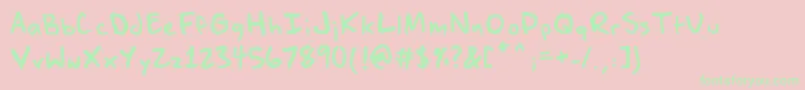 Penoftruth Font – Green Fonts on Pink Background