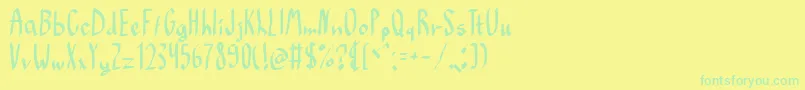 Czcionka Baklava – zielone czcionki na żółtym tle