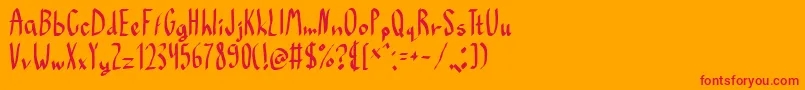 Baklava Font – Red Fonts on Orange Background