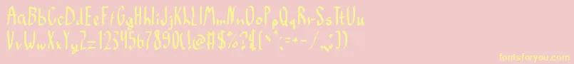 Baklava Font – Yellow Fonts on Pink Background