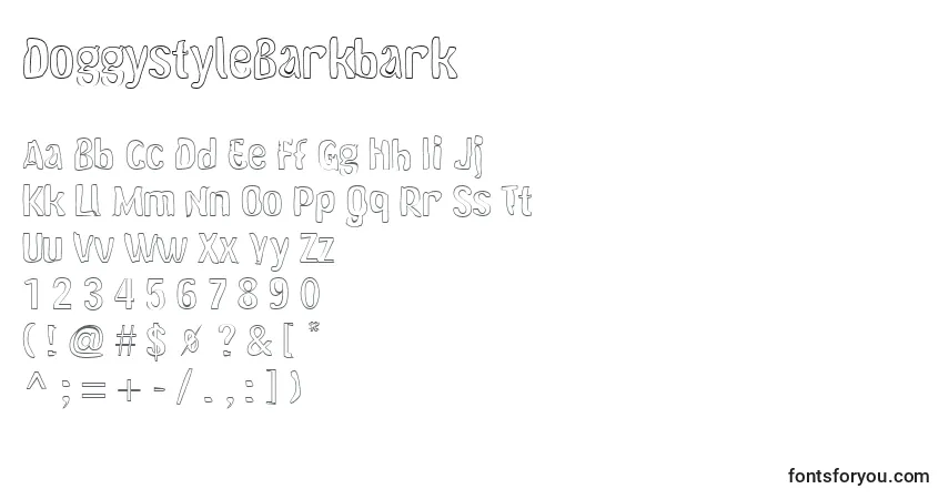 Шрифт DoggystyleBarkbark – алфавит, цифры, специальные символы
