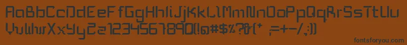 フォントMikaMedium – 黒い文字が茶色の背景にあります