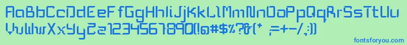 フォントMikaMedium – 青い文字は緑の背景です。