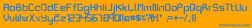 フォントMikaMedium – オレンジの背景に青い文字