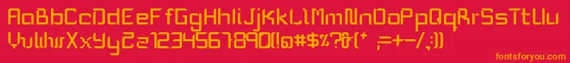 フォントMikaMedium – 赤い背景にオレンジの文字