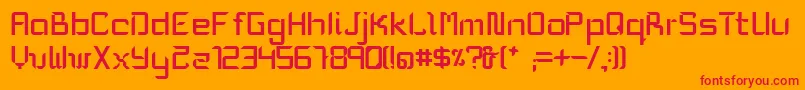 フォントMikaMedium – オレンジの背景に赤い文字