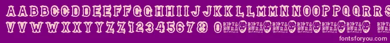 Dictadura Font – Pink Fonts on Purple Background