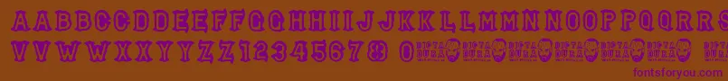 Dictadura Font – Purple Fonts on Brown Background