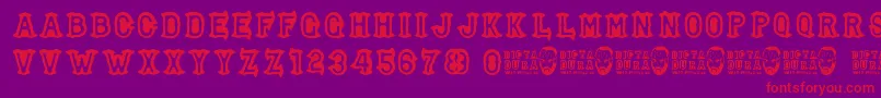 Dictadura Font – Red Fonts on Purple Background