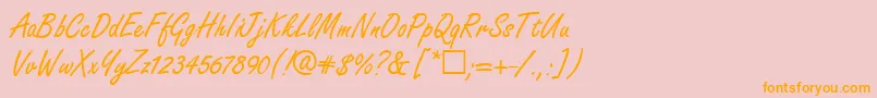 FabianRegular-Schriftart – Orangefarbene Schriften auf rosa Hintergrund