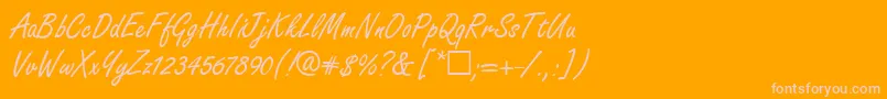 Więcej informacji o czcionce FabianRegular Czcionka FabianRegular – różowe czcionki na pomarańczowym tle