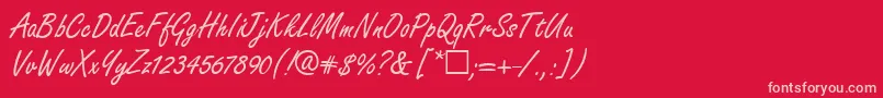 FabianRegular-Schriftart – Rosa Schriften auf rotem Hintergrund