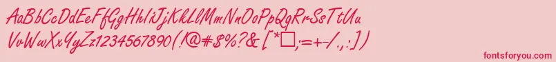 フォントFabianRegular – ピンクの背景に赤い文字