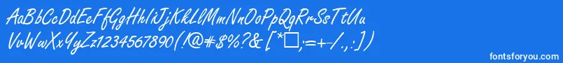 Fonte FabianRegular – fontes brancas em um fundo azul