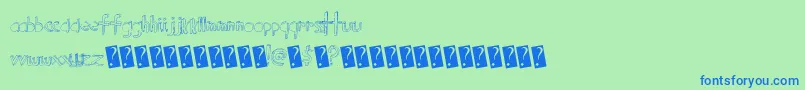 Blockparty Font – Blue Fonts on Green Background