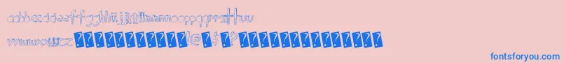 Blockparty Font – Blue Fonts on Pink Background