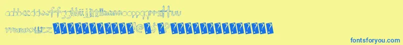 Blockparty Font – Blue Fonts on Yellow Background