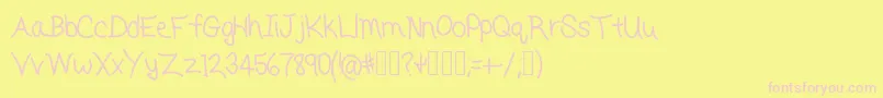 MyDadDrivesMeCrazy Font – Pink Fonts on Yellow Background