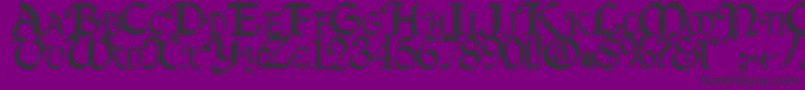 Quillc Font – Black Fonts on Purple Background