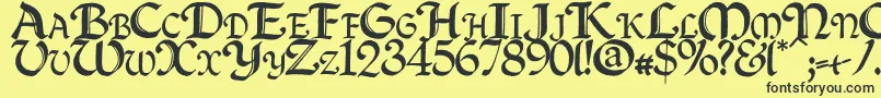 Quillc Font – Black Fonts on Yellow Background