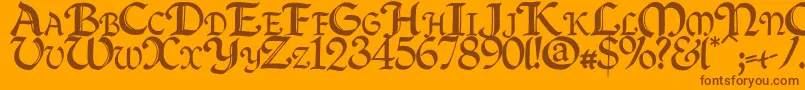 Quillc Font – Brown Fonts on Orange Background