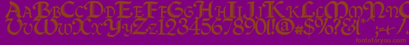 Quillc Font – Brown Fonts on Purple Background
