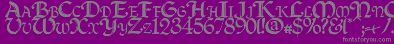 フォントQuillc – 紫の背景に灰色の文字