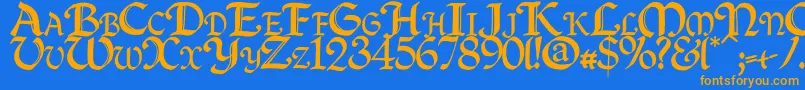 fuente Quillc – Fuentes Naranjas Sobre Fondo Azul