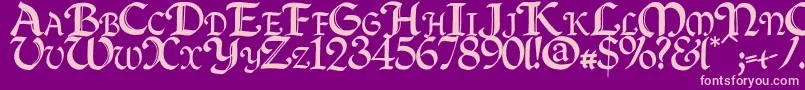 Quillc Font – Pink Fonts on Purple Background