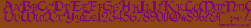 Quillc Font – Purple Fonts on Brown Background