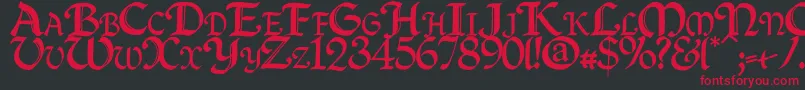 Quillc Font – Red Fonts on Black Background