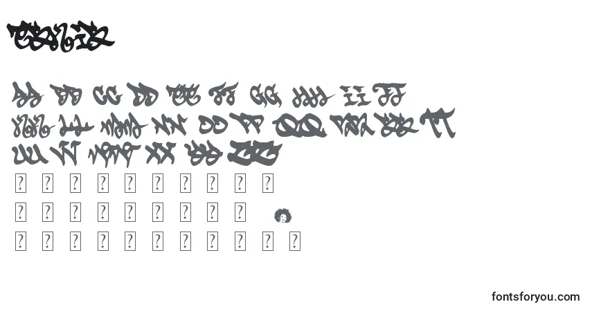 Шрифт Eskis – алфавит, цифры, специальные символы