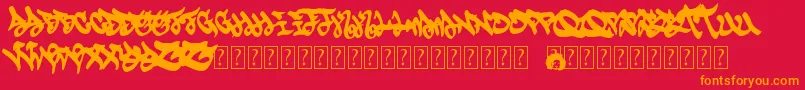 Eskis Font – Orange Fonts on Red Background