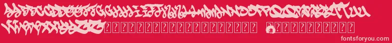 Eskis-Schriftart – Rosa Schriften auf rotem Hintergrund