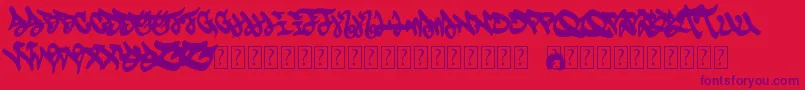 Eskis-Schriftart – Violette Schriften auf rotem Hintergrund